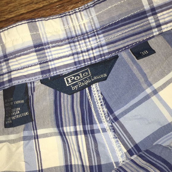 Ralph Lauren Plaid Swim Trunks Board Shorts Sz 38 - Picture 3 of 5